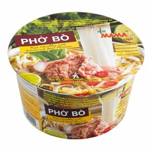 Mama instantní rýžová nudlová polévka s hovězí příchutí v misce PHO BO 65g