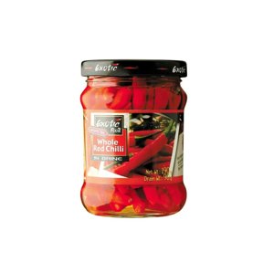 Exotic Food červené chilli papričky celé ve slaném nálevu 190g