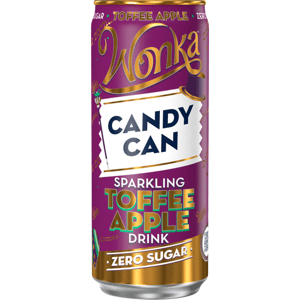 Candy Can Wonka sycená limonáda bez cukru s příchutí karamelového jablka 330 ml