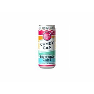 Candy Can Birthday Cake sycená limonáda bez cukru s příchutí jahody a vanilky 330 ml