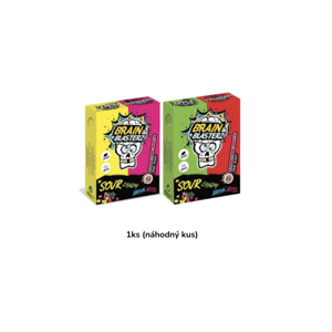 BRAIN BLASTERZ SOUR CANDY BRAIN BITZ S PŘÍCHUTÍ CITRÓNU A MALINY NEBO JABLKA A JAHODY LEVEL 1 SOUR 45G PAK