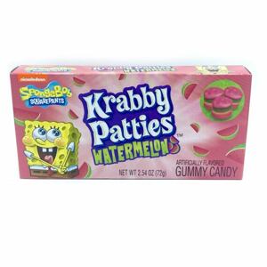Spongebob Krabby Patties gumové bonbony ve tvaru burgerů s příchutí melounu 72 g